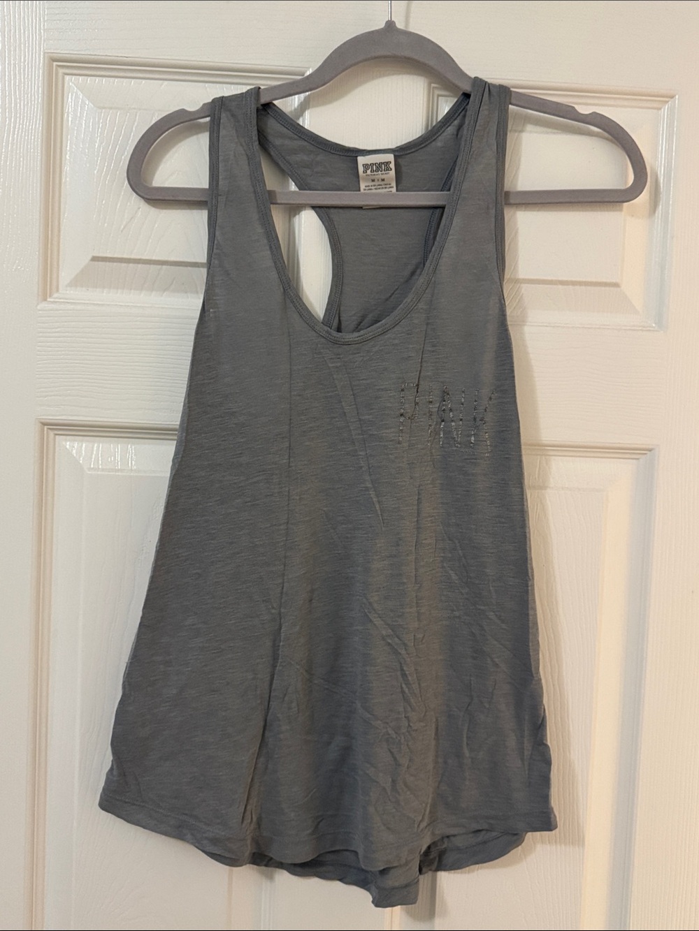 PINK Victoria's Secret Heather Gray Racerback Tank